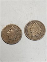 1897 and 1894 Indian Head pennies