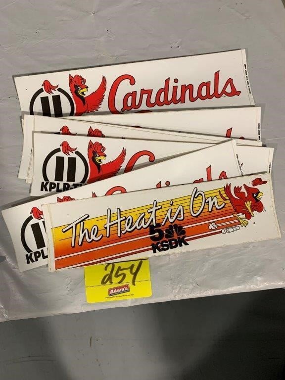 GROUP OF VINTAGE STL CARDINALS BUMPER STICKERS