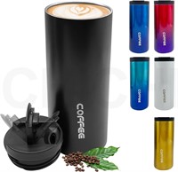 17oz Black Stainless Steel Travel Cup