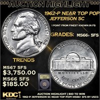 ***Auction Highlight*** 1962-p Jefferson Nickel Ne