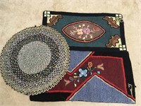 2 HOOKED RUGS AND BRAIDED RUGS- SOME APOLOGIES