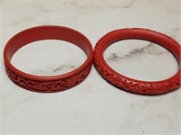 OF) Vintage hand carved? Bracelets