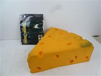 Pair of Green Bay Packer Items - Foam Cheese Head