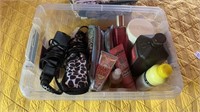 Lot of perfume and hair curlers