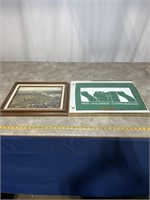 Framed SMS Holdings Corporation golf flag and