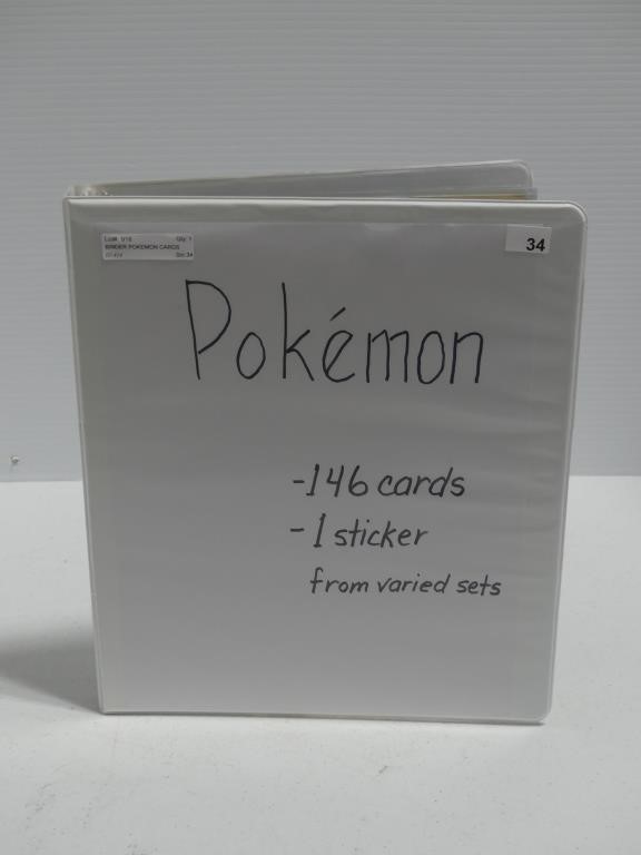 BINDER POKEMON CARDS AND STICKER