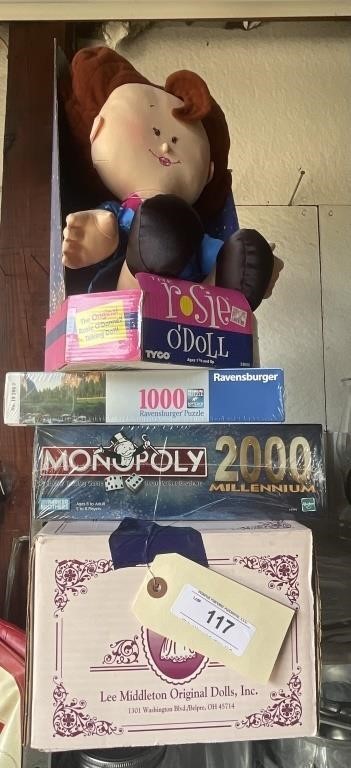 LEE MIDDLETON DOLL, PUZZLE, MONOPOLY, ROSIE DOLL