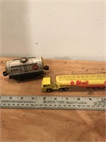 Shell collectables, rail car is tin