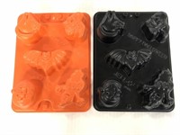 Two plastic Halloween Jell-O molds