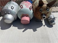 Pigs (made from miscellaneous items)