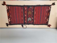 AFGHAN VINTAGE 100% WOOL CARRIER RUG