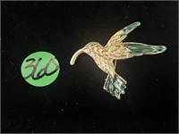 Hummingbird Pin: Clear Eye, Enamel