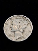 Vintage 1942 10C Mercury Silver Dime coin