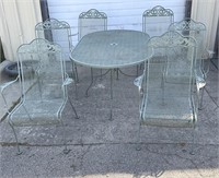 Outside Oval Table and Six Chairs