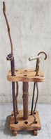 Walking Stick/Cane Stand With 4 Walking Sticks