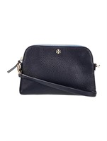 Tory Burch Blue Leather Jacquard Crossbody Bag