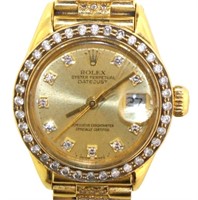 18k Gold Rolex Lady President Datejust 26 Watch