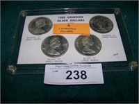 4 Canadian Silver Dollars (see description)