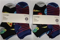 12-Pack George Kid's Ankle Socks, Shoe Size 3-6