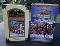 Budweiser Holiday steins. 1997 and 2003.