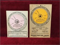 2 Antique Live Stock Breeding Wheel Charts