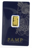 2.50 Gram PAMP .999 Pure Gold Bar