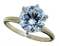 14k Gold 3.01 ct Round Lab Diamond Ring