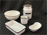 Group of 5 Various White Porcelainware Pieces