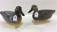 Pair of Heck Whittington Teal Decoys-Ogelsby, IL