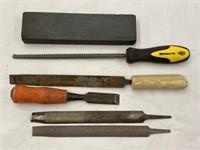 Various Files, Chisel & Sharpening Stone