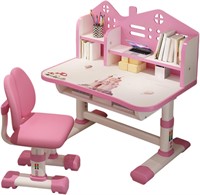 Desk & Chair Set  Adjustable  Pink