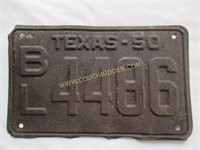 1950 Texas license plate