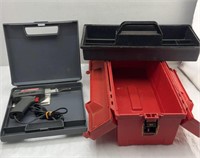 soldering gun and tool box