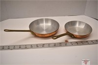2 Small Copper Fry Pans
