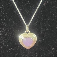 .925 Silver 18" Necklace with .925 Silver Heart