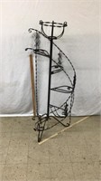 NW) SPIRAL PLANT STAND, STURDY, ALMOST 52" TALL