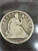 1875-S Seated Liberty Half -90% Silver Coin