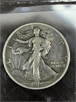 1918-S Walking Liberty Half -90% Silver Coin