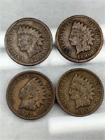 Indian Head Cents - Lot of 4