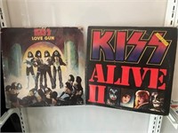 Kiss Alive II & Love Gun Record LPs