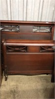 2 MAHOGANY TWIN BED FRAMES