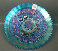 N'Wood Elec. Blue Stippled Three Fruits Plate