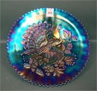 Beautiful N'Wood Blue Peacocks Plate
