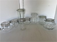 Lot: glass canisters