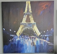 48x47" Eiffel Rain Canvas Art