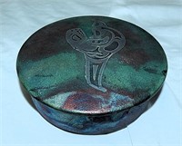 Iridescent Raku Studio Pottery Trinket Dish