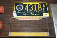 LICENCE PLATE AND IN-N-OUT BURGER FRAME