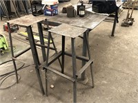 Steel 1.8m x 1m Welders Table & 2 Steel Work Stand
