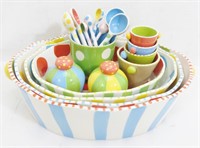 Large Grouping of Coton Colors Service Ware