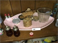 Wood Box ~ Vintage Glasses &  Misc in Grp